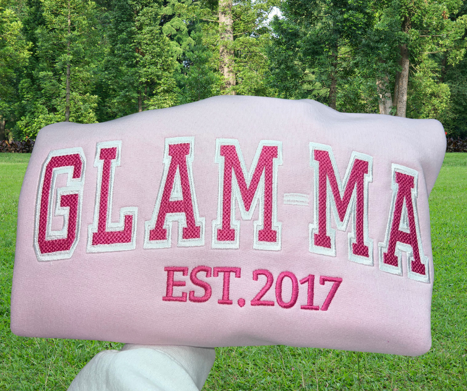Embroidered Waffle Font Glam-Ma