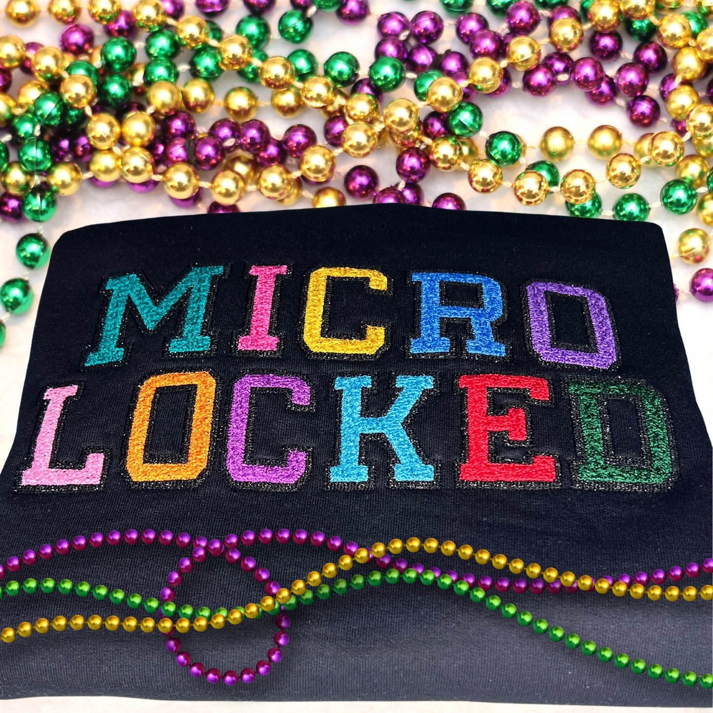 Micro Locked Chanelle Embroidered Crewneck