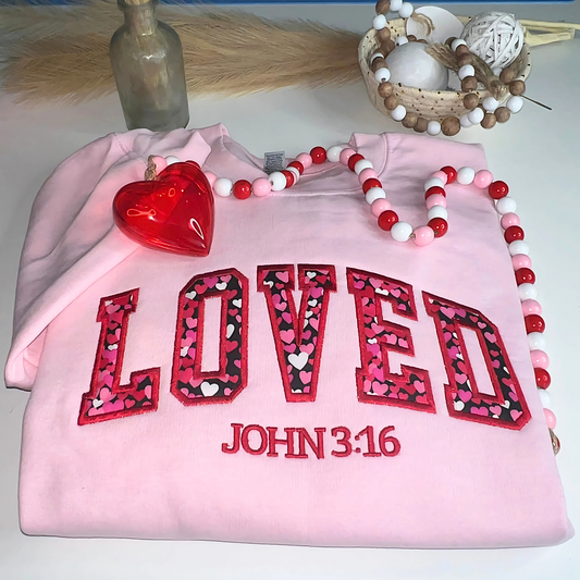 Loved John  3:16 Embroidered Crewneck