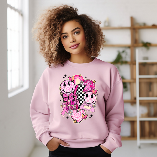 Emoji Pink vibe Breast Cancer Sweatshirt