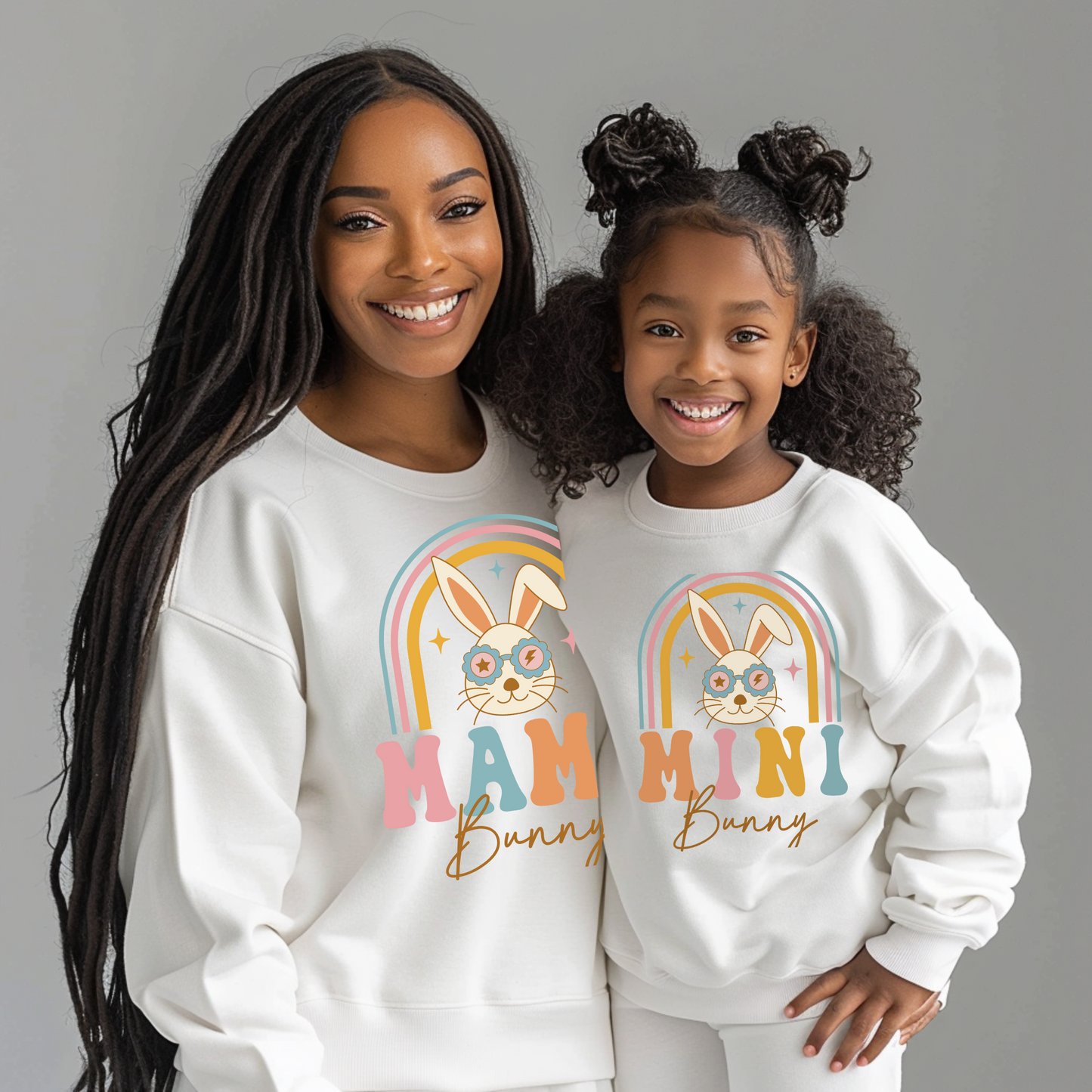 "Hoppy Hearts" Easter-Themed Mother & Child Sweatshirt Set