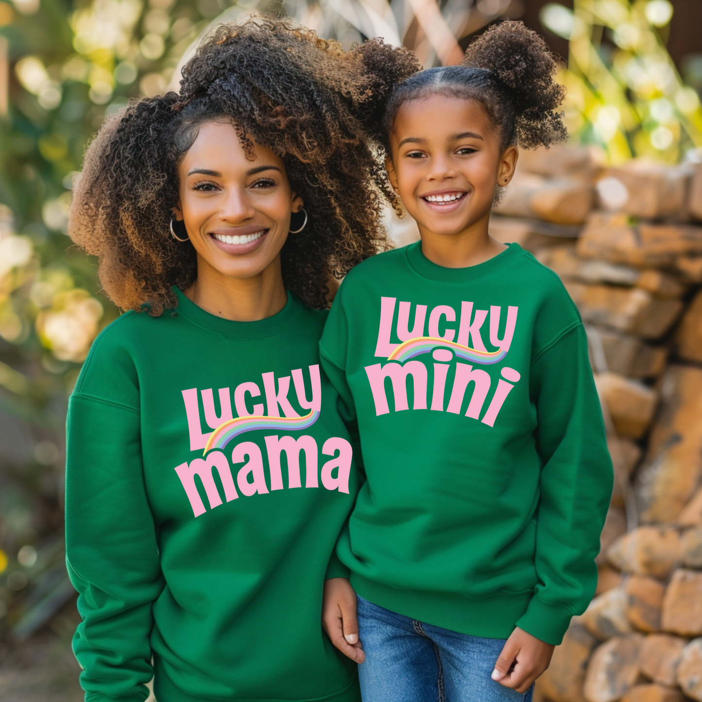 Lucky Charm Matching Sweatshirts for Mother and Daughter