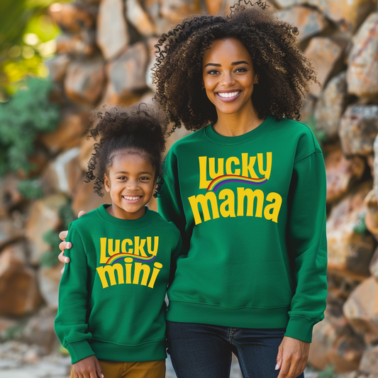 Lucky Charm Matching Sweatshirts for Mother and Daughter