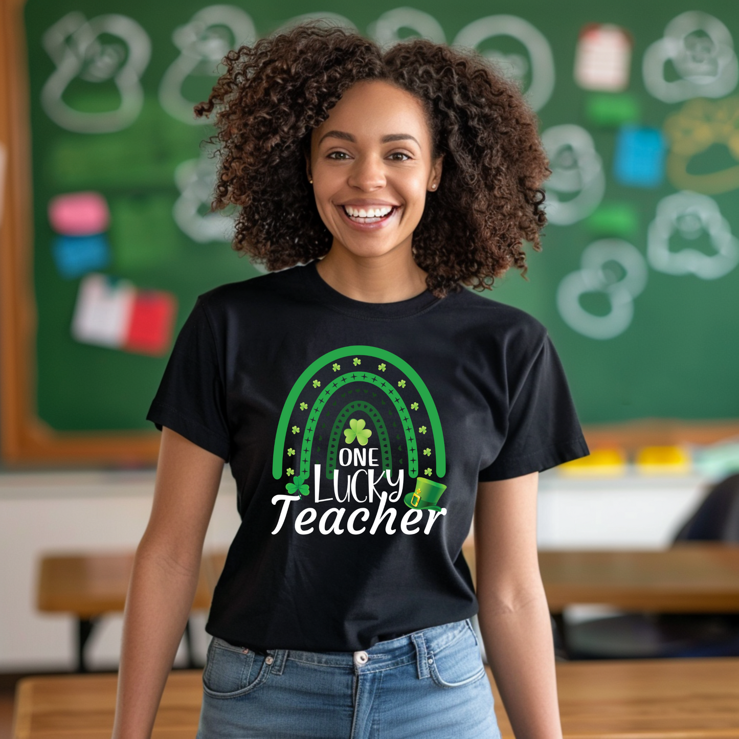 St. Patrick's Day Rainbow Teacher-Themed T-Shirt