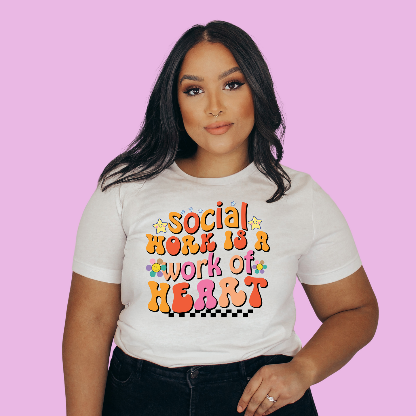 Social Work Is a Work of Heart Tee, Crewneck and Hoodie