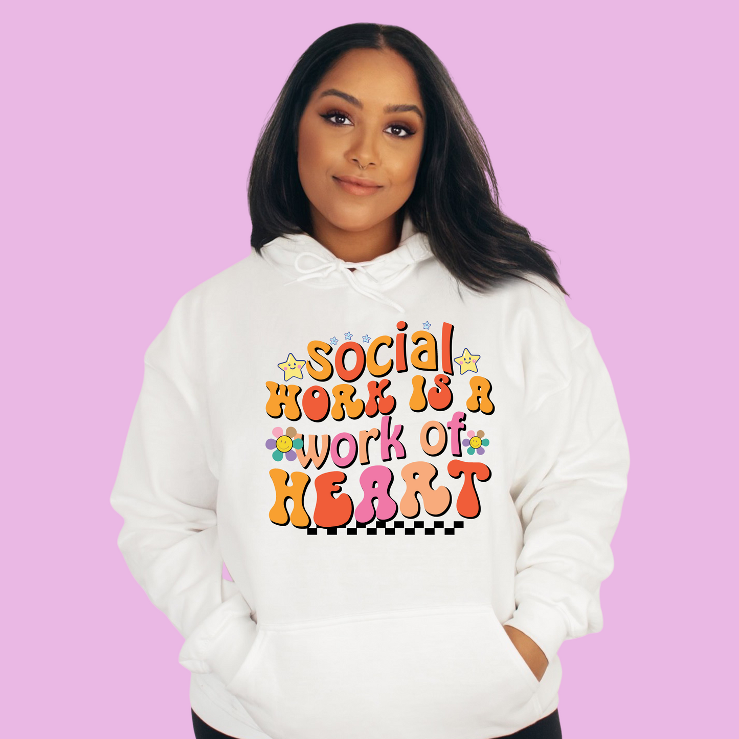 Social Work Is a Work of Heart Tee, Crewneck and Hoodie