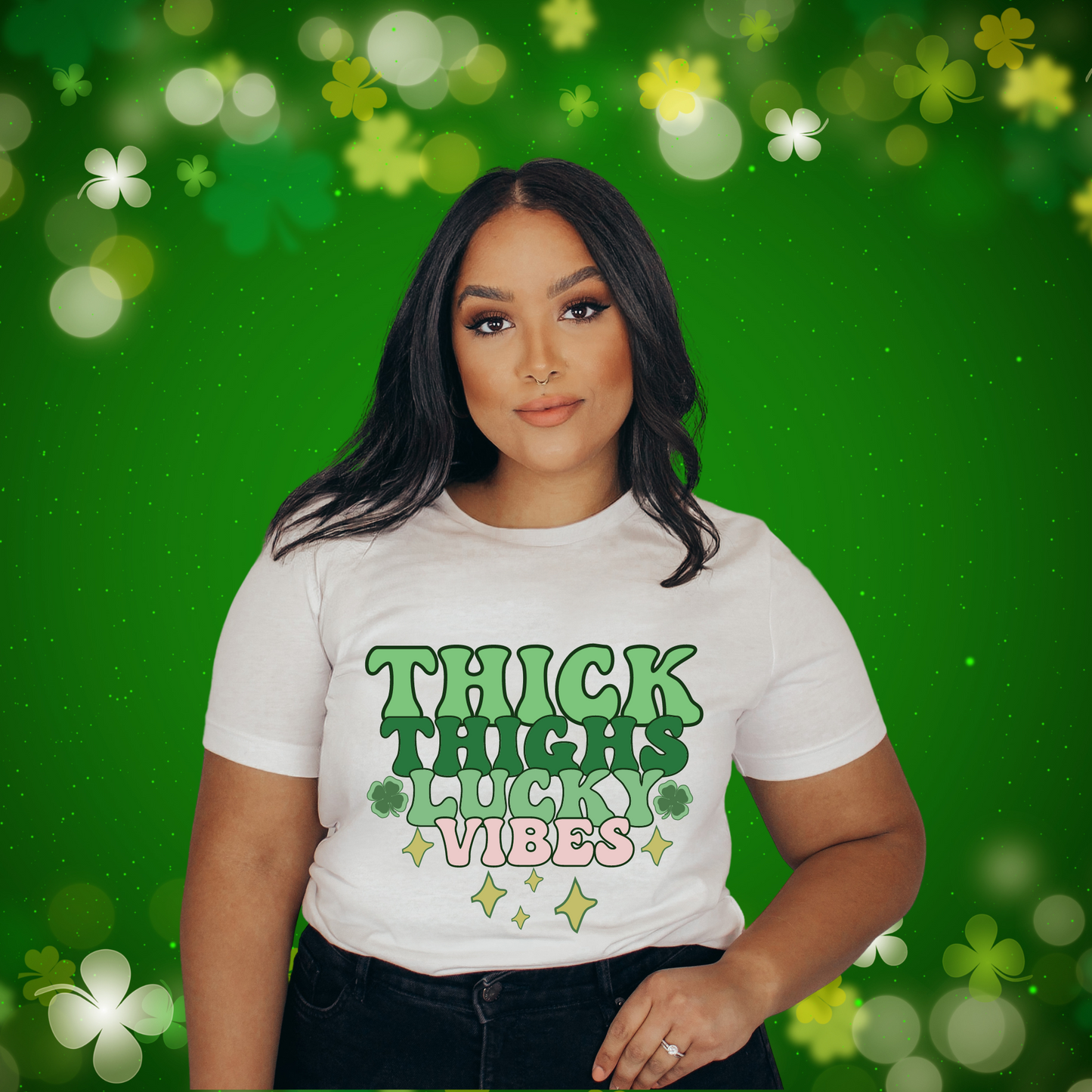 Thick Thighs and Lucky Vibes Sweatshirt, hoodie and Tee